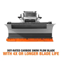 BlockBuster carbide and cover snow plow cutting edge system with a 4x wear life