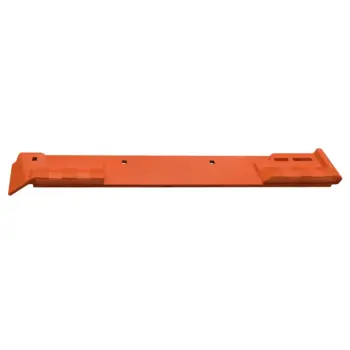 Vulcan V-Plow steel cutting edge system with cast steel curb guard blade savers with carbide blade segment bottom view