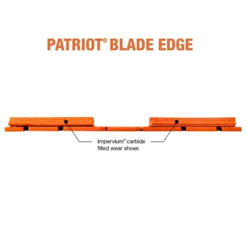 Patriot Steel Cutting Edge System blade edge bottom showing the Impervium carbide filling