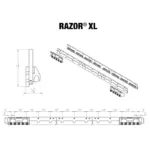 Razor XL Carbide Cutting Edge System - Line Drawing