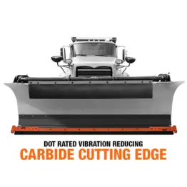 Sno-Shock system on plow carbide cutting edge